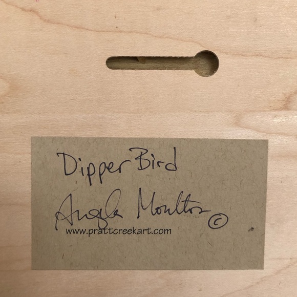 Original oil painting of sweet little Dipper Bird on A-grade composite wood - Picture 6 of 10